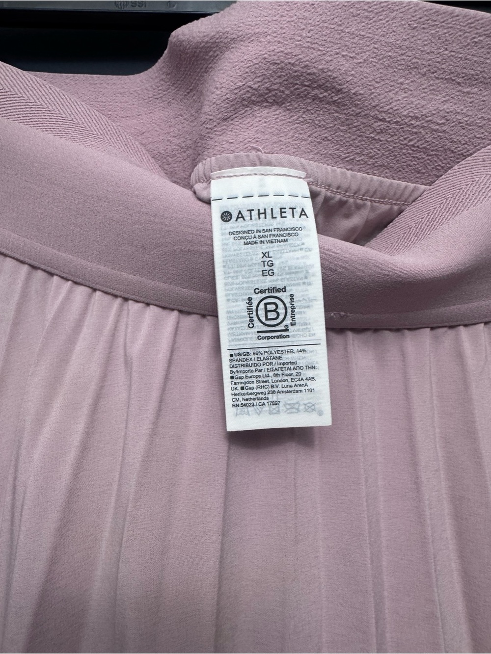 Athleta Two-Tone Pink and Mauve High-Low Pleated Skirt - Picture 2 of 4